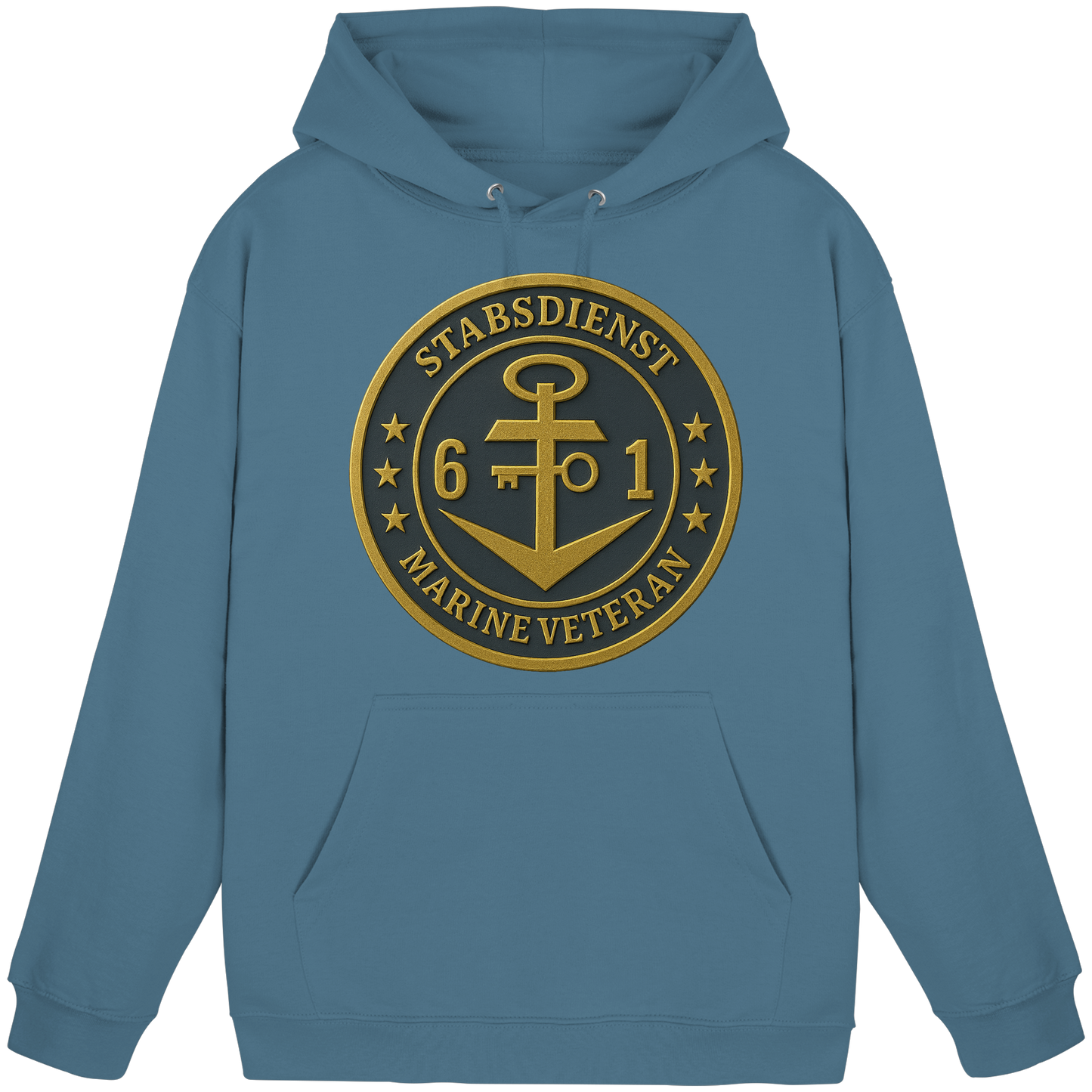 Marine Veteran 61er STABSDIENST - Metalleffekt - Basic Unisex Hoodie