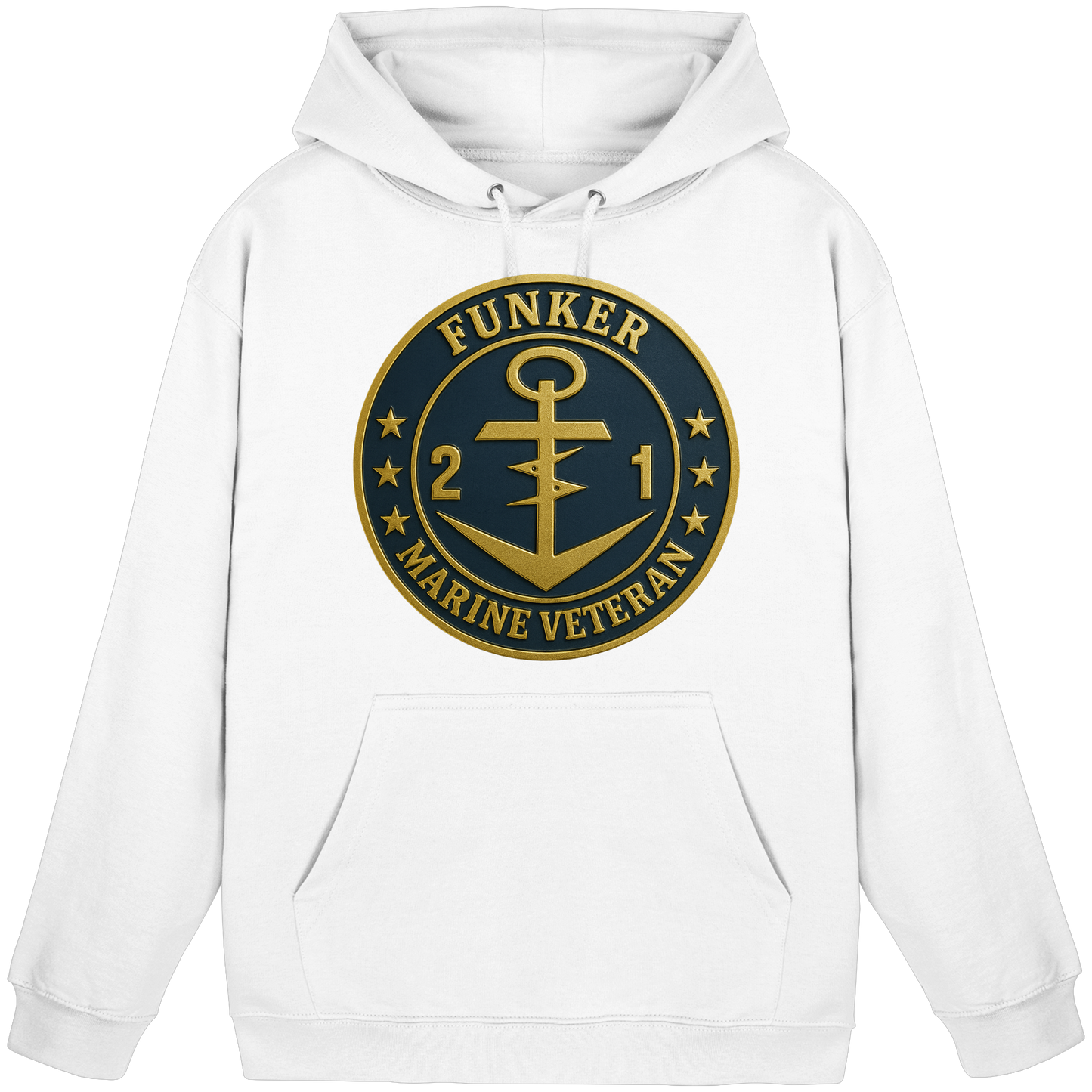 Marine Veteran 21er FUNKER - Metalleffekt - Basic Unisex Hoodie