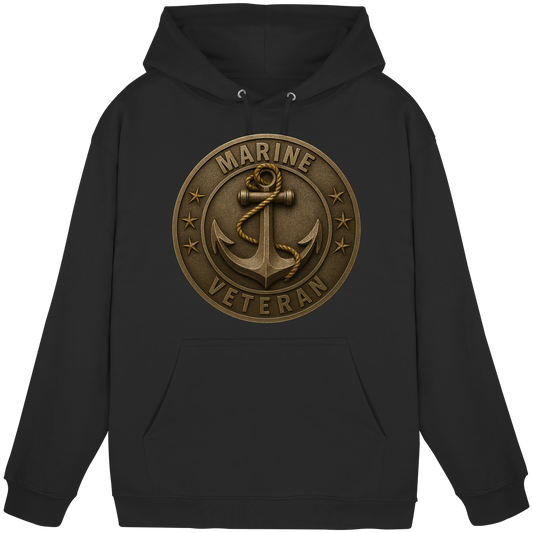 Marine Veteran - Metalleffekt - Basic Unisex Hoodie