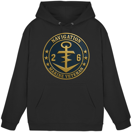 Marine Veteran 26er NAVIGATION - Metalleffekt - Basic Unisex Hoodie
