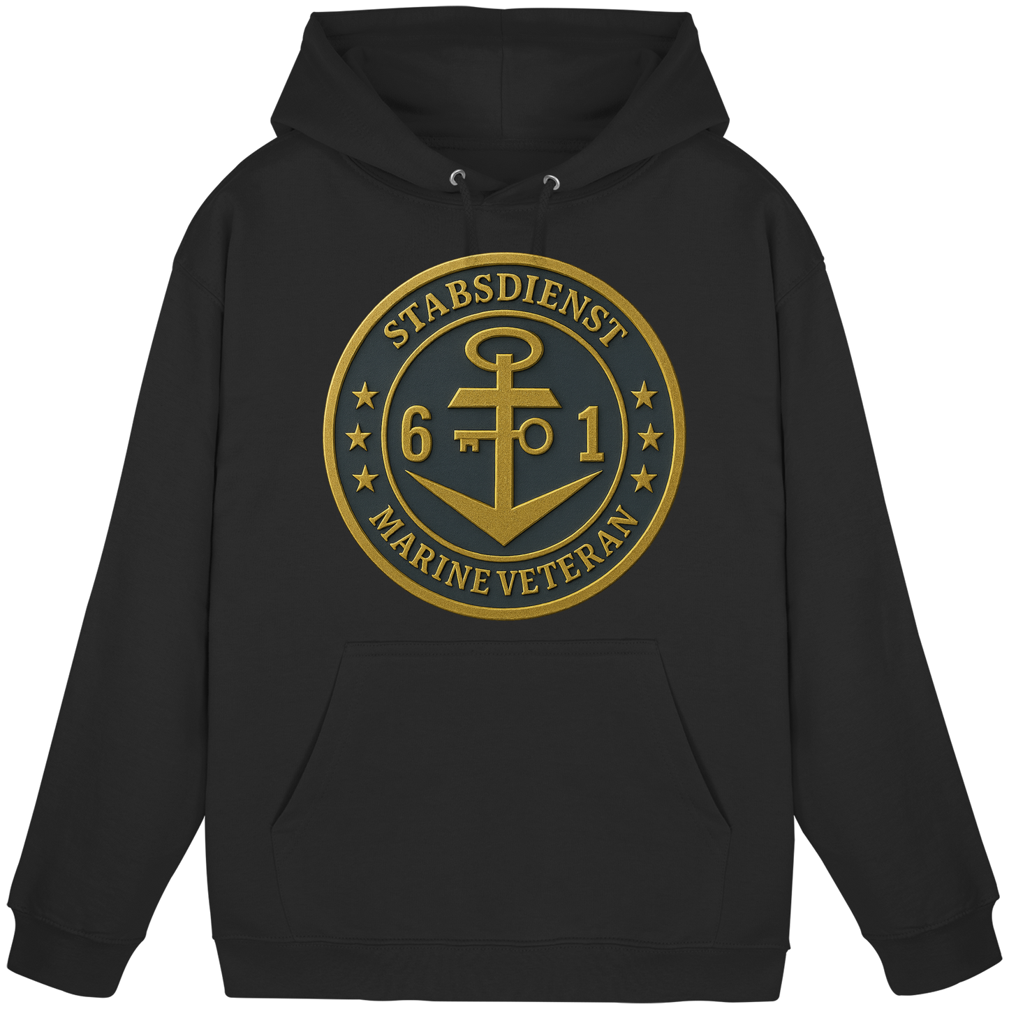 Marine Veteran 61er STABSDIENST - Metalleffekt - Basic Unisex Hoodie