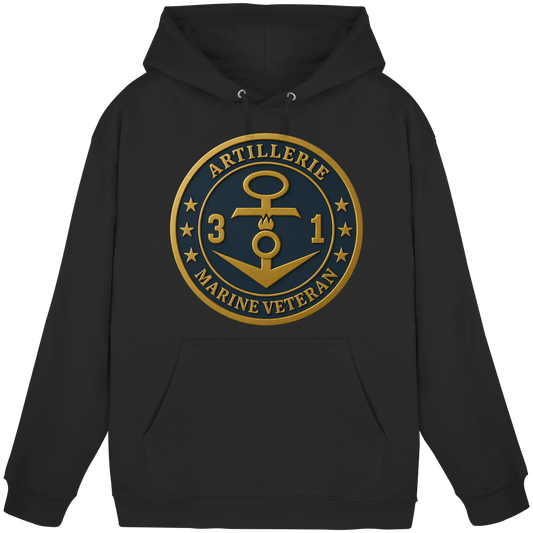 Marine Veteran 31er ARTILLERIE - Metalleffekt - Basic Unisex Hoodie