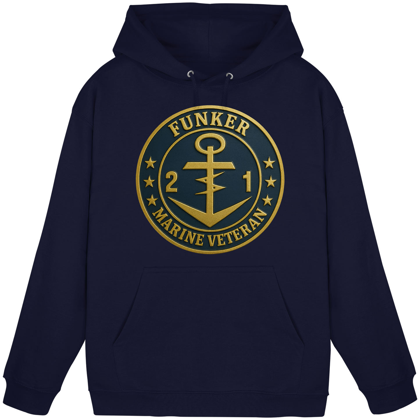 Marine Veteran 21er FUNKER - Metalleffekt - Basic Unisex Hoodie