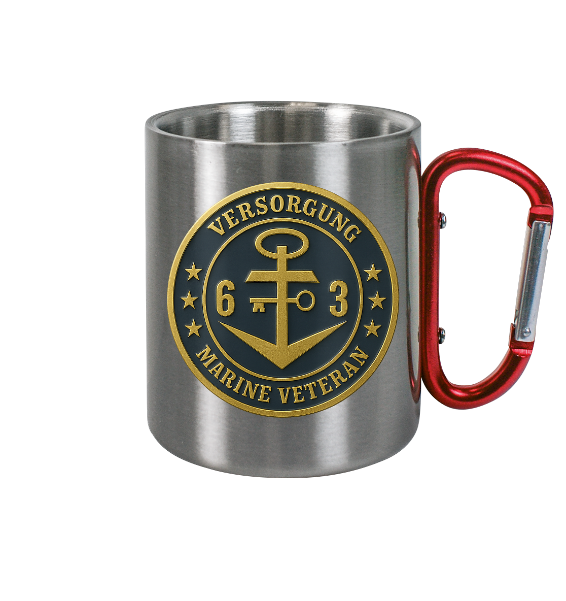 Marine Veteran 63er VERSORGUNG - Metalleffekt - Edelstahl Tasse
