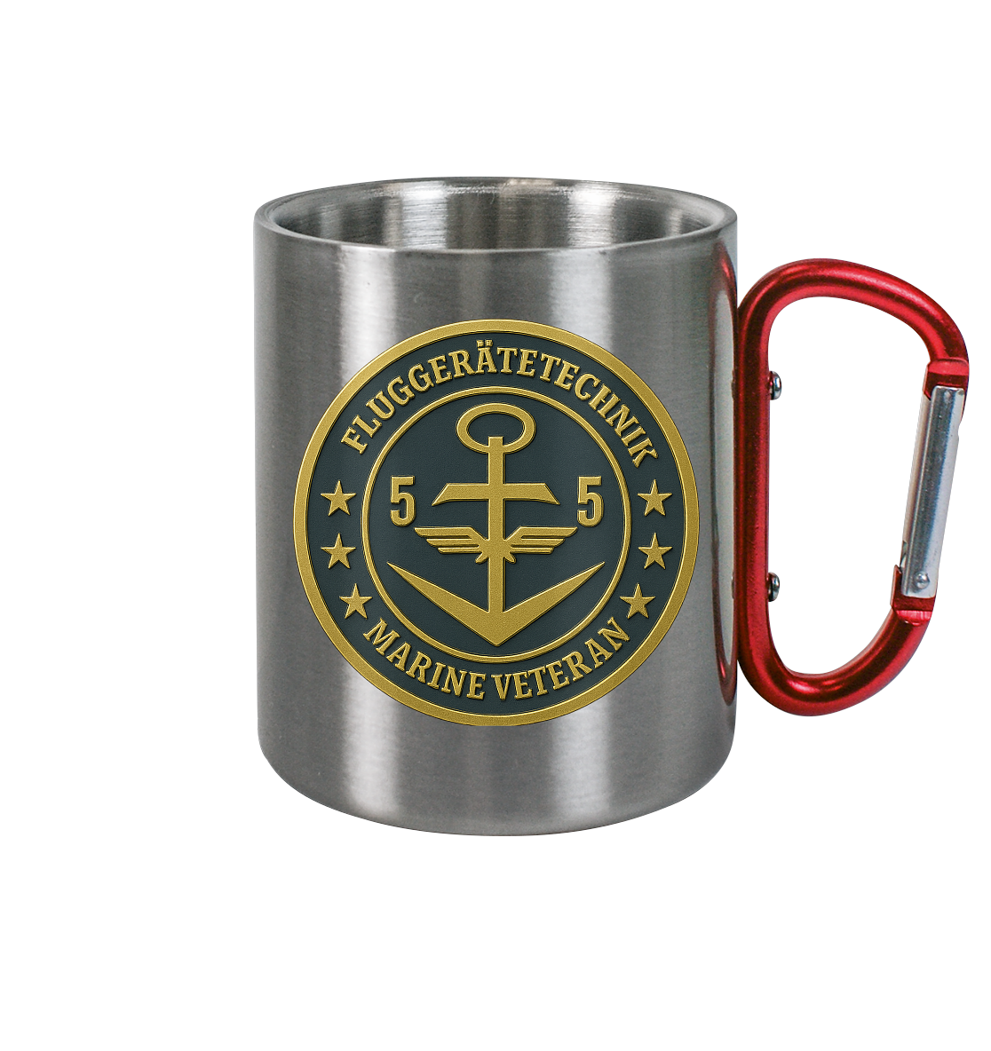 Marine Veteran 55er FLUGGERÄTETECHNIK - Metalleffekt - Edelstahl Tasse