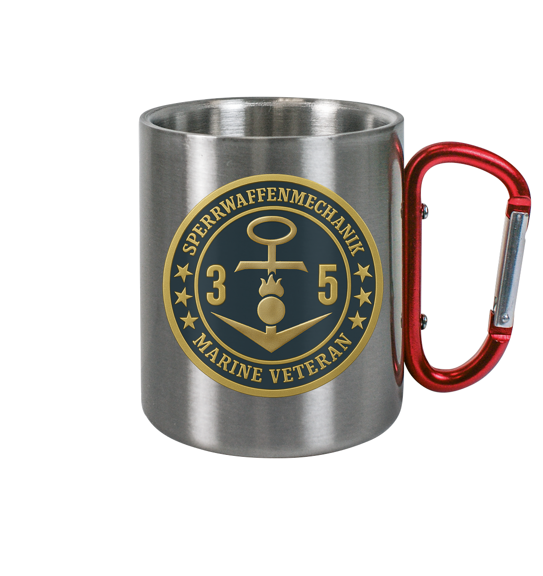 Marine Veteran 35er SPERRWAFFENMECHANIK - Metalleffekt  - Edelstahl Tasse