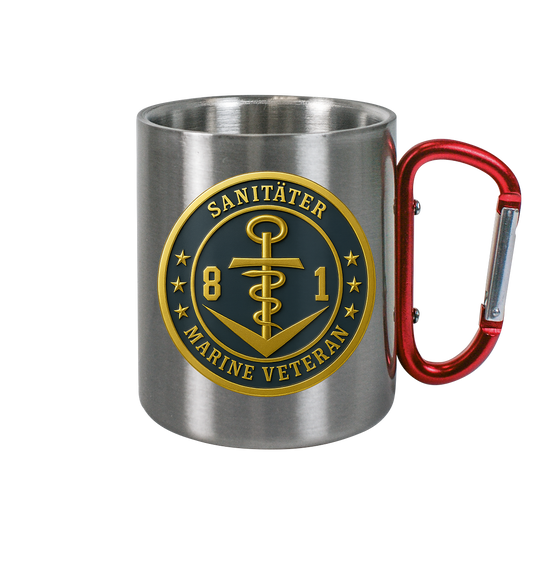 Marine Veteran 81er SANITÄTER - Metalleffekt - Edelstahl Tasse