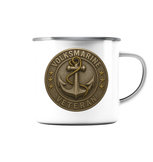 Volksmarine Veteran  - Metalleffekt - Emaille Tasse (Silber)