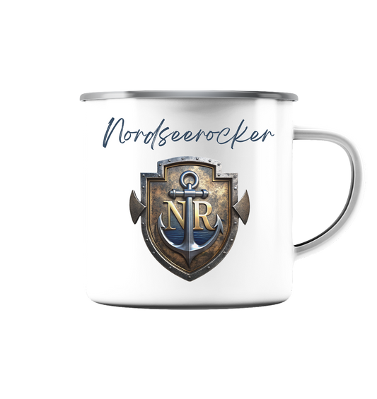 NORDSEEROCKER - Emaille Tasse (Silber)