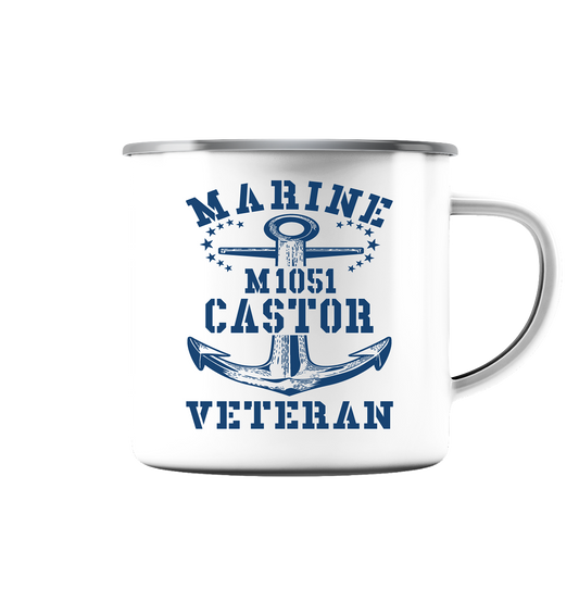 SM-Boot M1051 CASTOR Marine Veteran - Emaille Tasse (Silber)