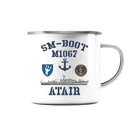 SM-Boot M1067 ATAIR  - Emaille Tasse (Silber)