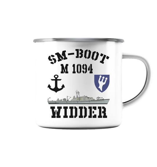 SM-BOOT M1094 WIDDER - Emaille Tasse (Silber)