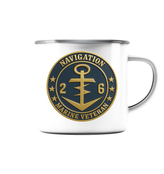 Verwendungsreihe 26 NAVIGATION - Emaille Tasse (Silber)