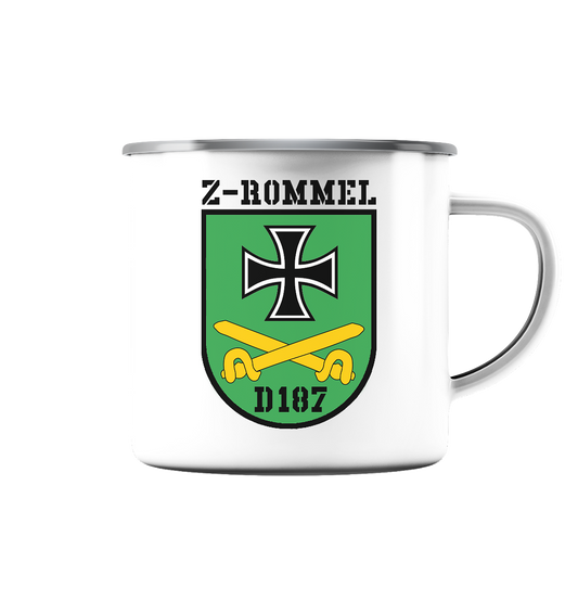 Z-Rommel Wappen - Emaille Tasse (Silber)