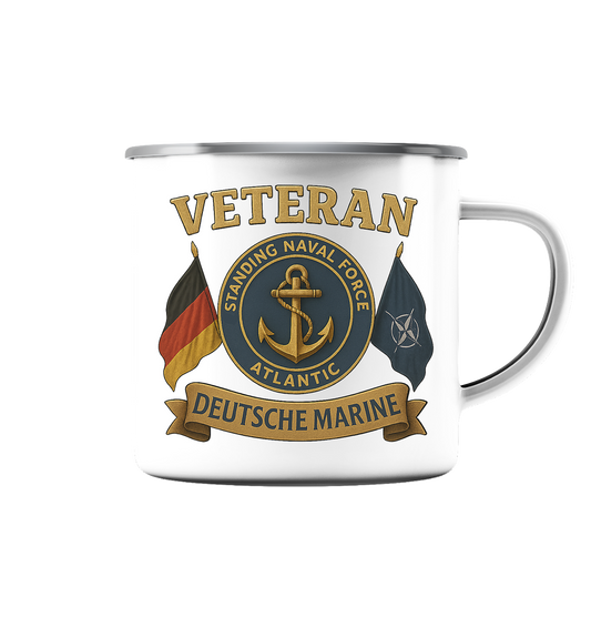 Veteran DEUTSCHE MARINE SNFL - Emaille Tasse (Silber)