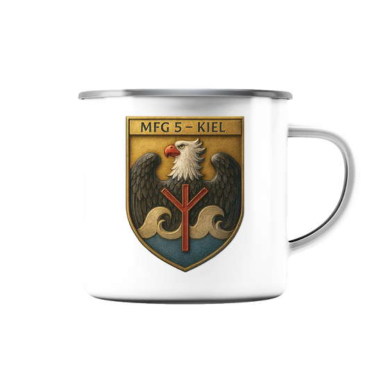 Wappen MFG5 - KIEL - Metalleffekt - Emaille Tasse (Silber)