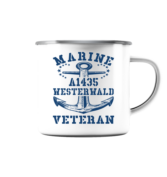 Marine Veteran A1435 WESTERWALD - Emaille Tasse (Silber)