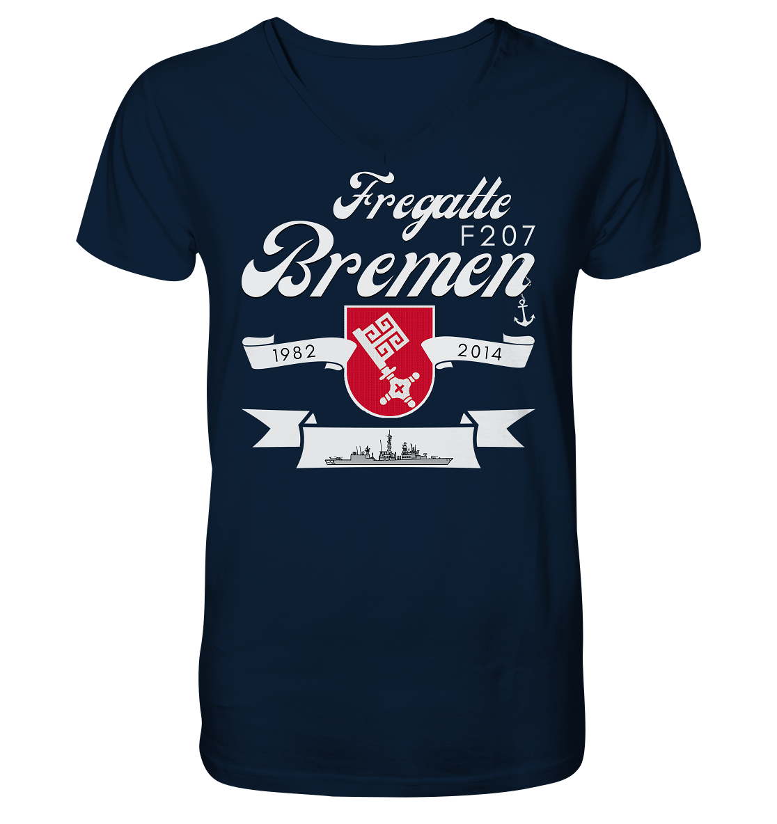 Fregatte F207 BREMEN 1982-2014  - Mens Organic V-Neck Shirt