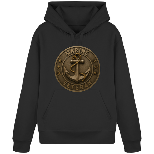Marine Veteran - Metalleffekt - Organic Basic Hoodie