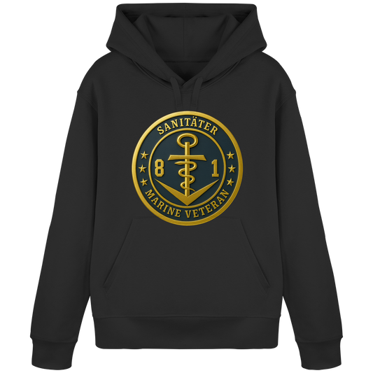 Marine Veteran 81er SANITÄTER - Metalleffekt - Organic Basic Hoodie
