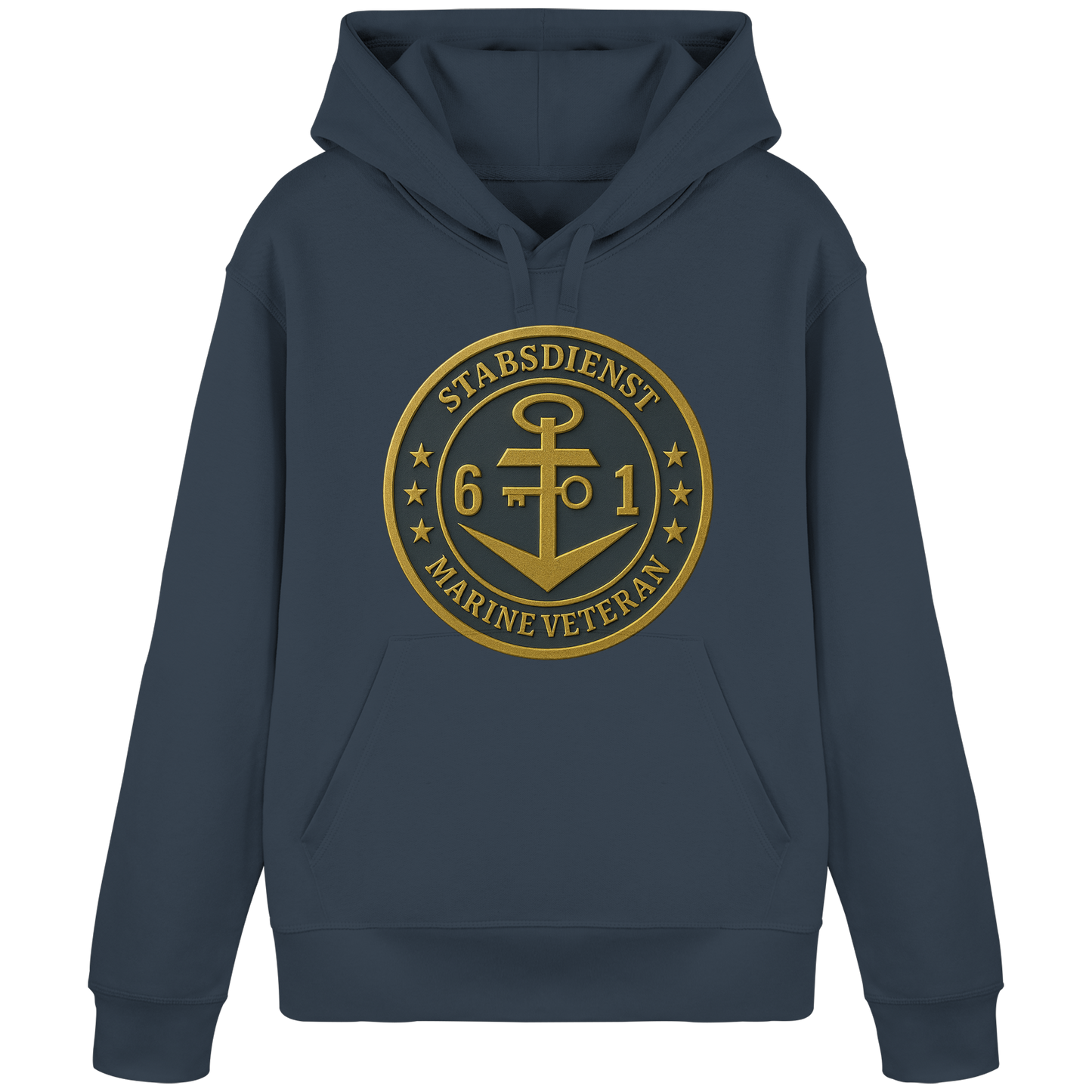 Marine Veteran 61er STABSDIENST - Metalleffekt - Organic Basic Hoodie