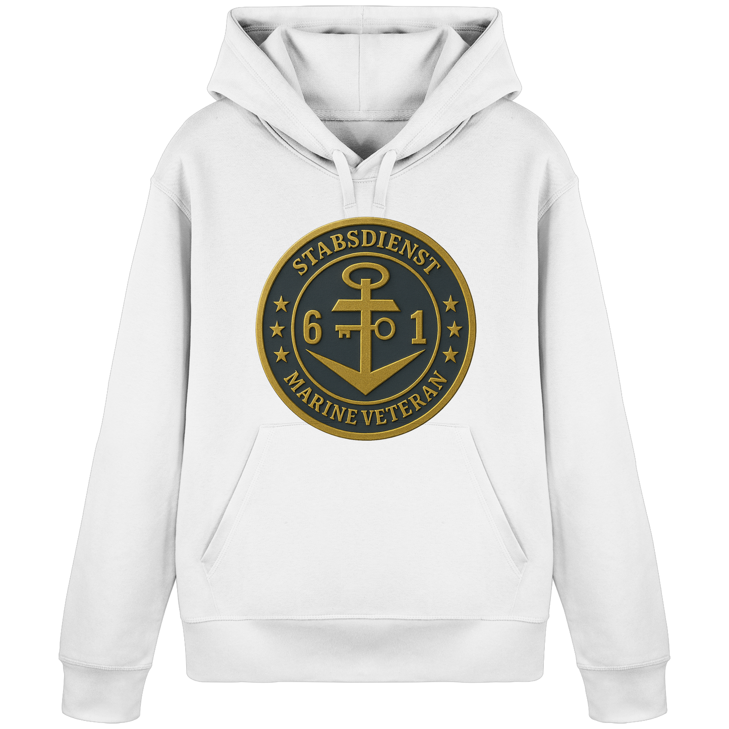 Marine Veteran 61er STABSDIENST - Metalleffekt - Organic Basic Hoodie