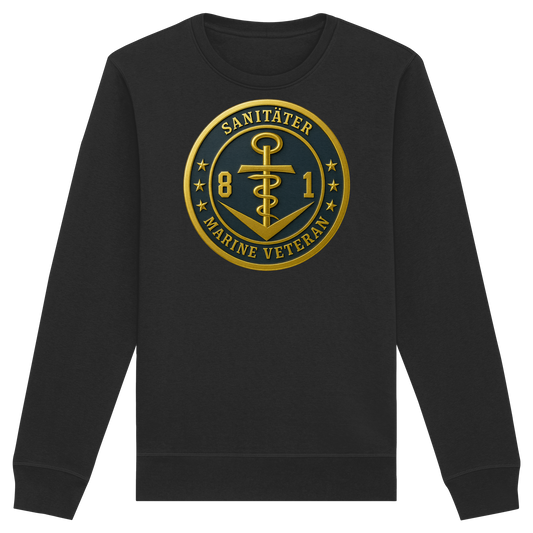 Marine Veteran 81er SANITÄTER - Metalleffekt - Organic Basic Unisex Sweatshirt