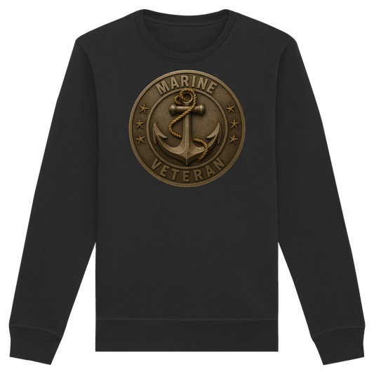 Marine Veteran - Metalleffekt - Organic Basic Unisex Sweatshirt