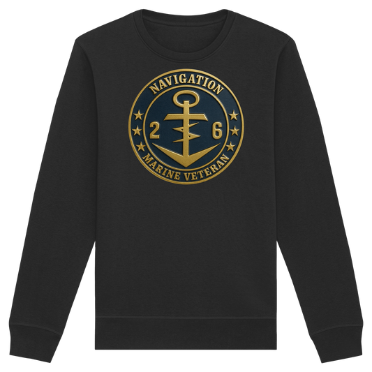 Marine Veteran 26er NAVIGATION - Metalleffekt - Organic Basic Unisex Sweatshirt