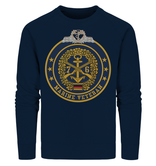 Marine Veteran 76er mit silb. Seefahrerabzeichen Brustdruck - Organic Sweatshirt