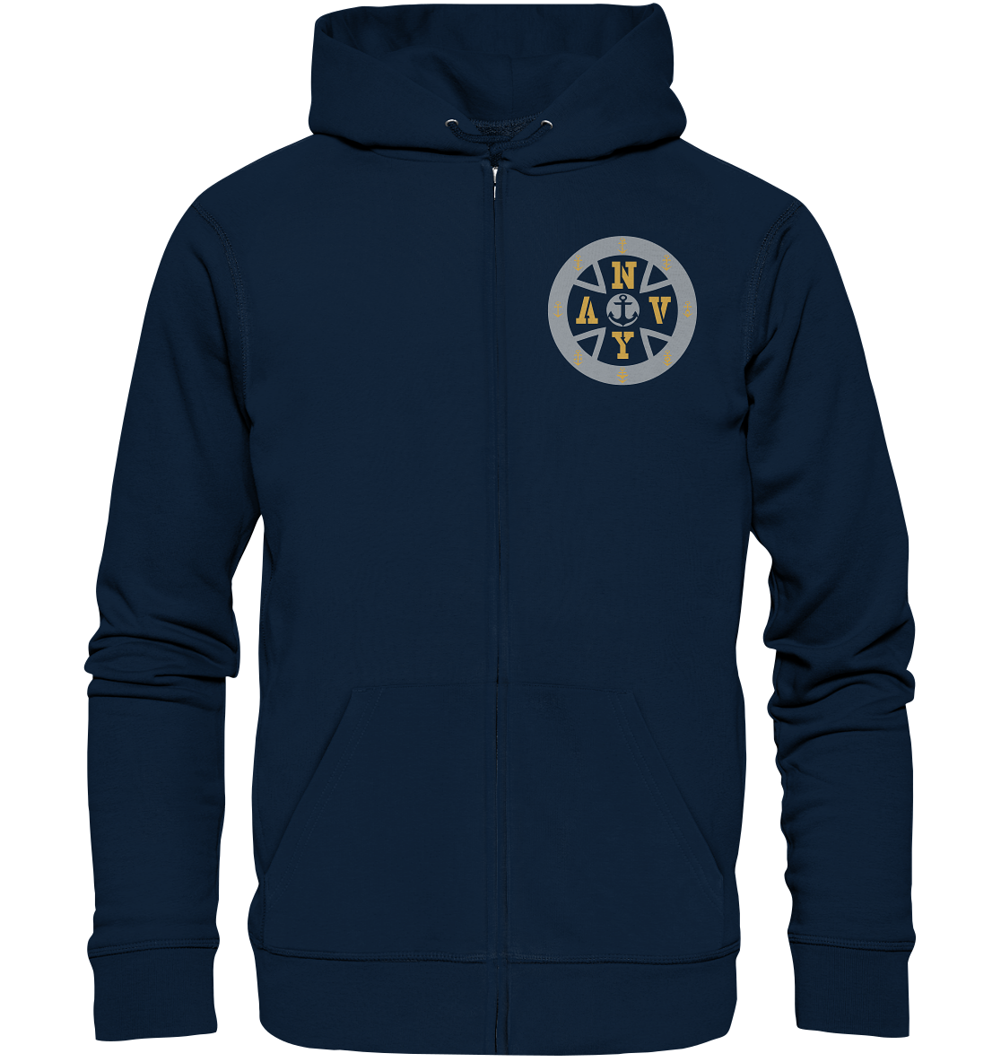 Logo Navy m. Verwendungsreihen - Organic Zipper