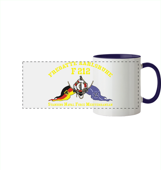 Fregatte F212 KARLSRUHE SNFM - Panorama Tasse zweifarbig