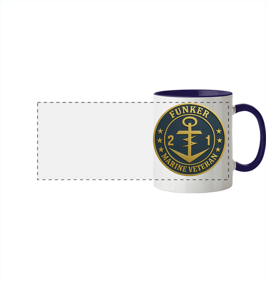 Marine Veteran 21er FUNKER - Metalleffekt - Panorama Tasse zweifarbig