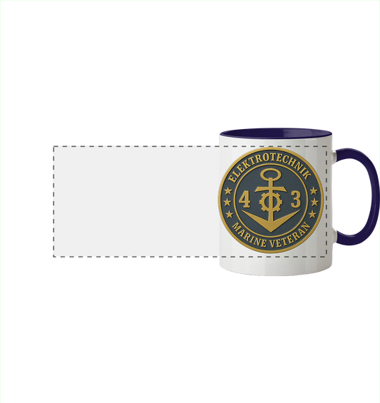 Marine Veteran 43er ELEKTROTECHNIK - Metalleffekt  - Panorama Tasse zweifarbig