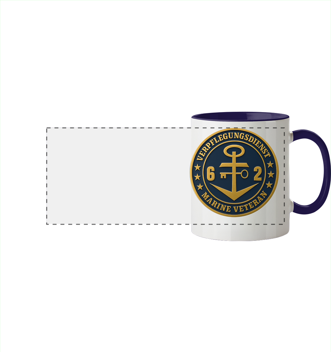 Marine Veteran 62er VERPFLEGUNGSDIENST - Metalleffekt  - Panorama Tasse zweifarbig