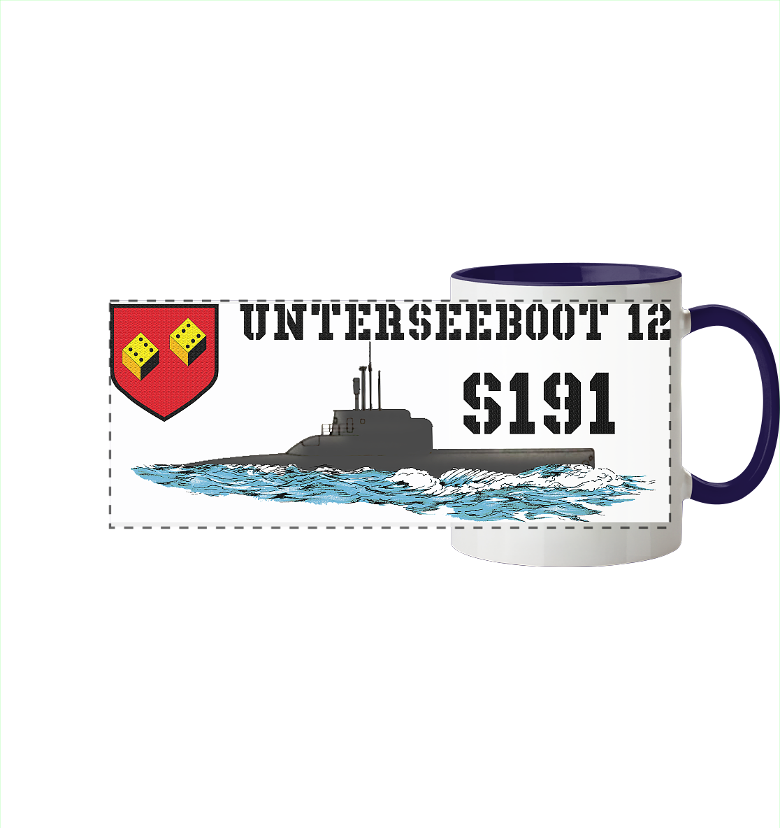 Unterseeboot U12 - Panorama Tasse zweifarbig