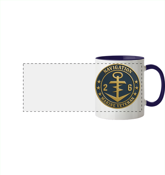 Marine Veteran 26er NAVIGATION - Metalleffekt  - Panorama Tasse zweifarbig