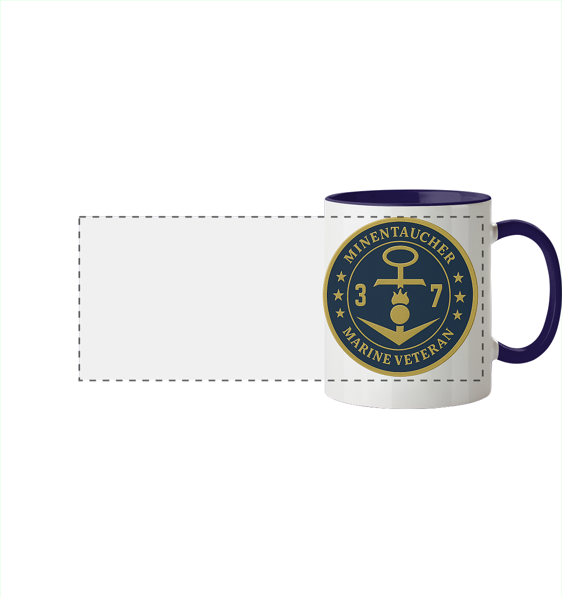Marine Veteran 37er MINENTAUCHER - Metalleffekt - Panorama Tasse zweifarbig