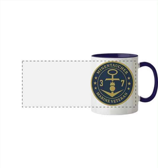 Marine Veteran 37er MINENTAUCHER - Metalleffekt - Panorama Tasse zweifarbig