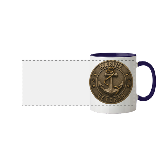 Marine Veteran  - Metalleffekt - Panorama Tasse zweifarbig