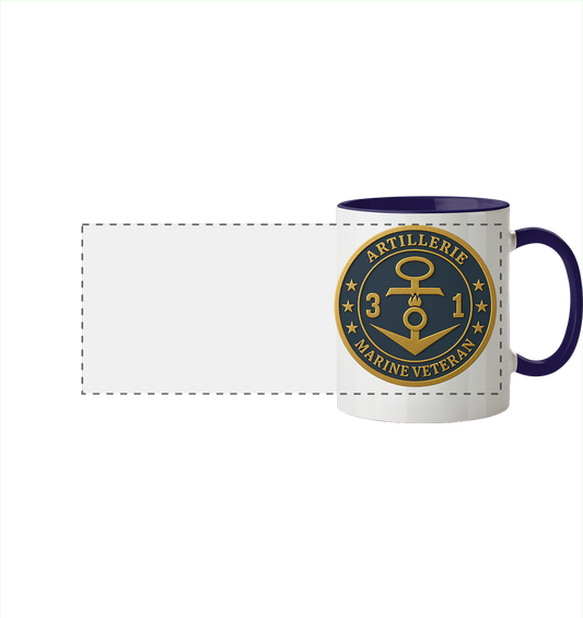 Marine Veteran 31er ARTILLERIE - Metalleffekt - Panorama Tasse zweifarbig