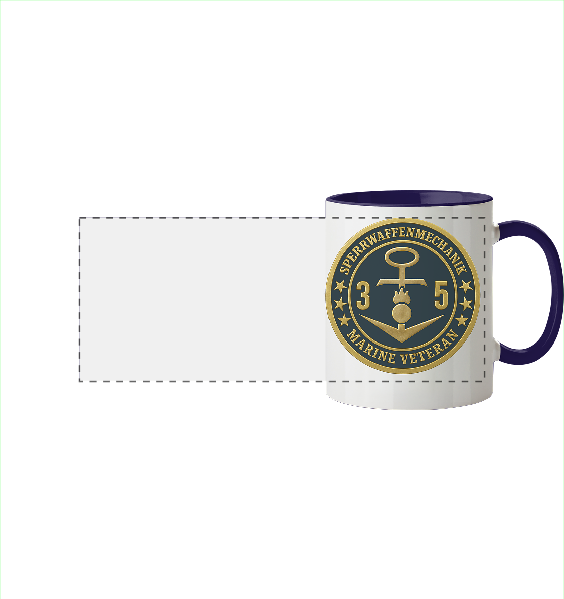 Marine Veteran 35er SPERRWAFFENMECHANIK - Metalleffekt  - Panorama Tasse zweifarbig