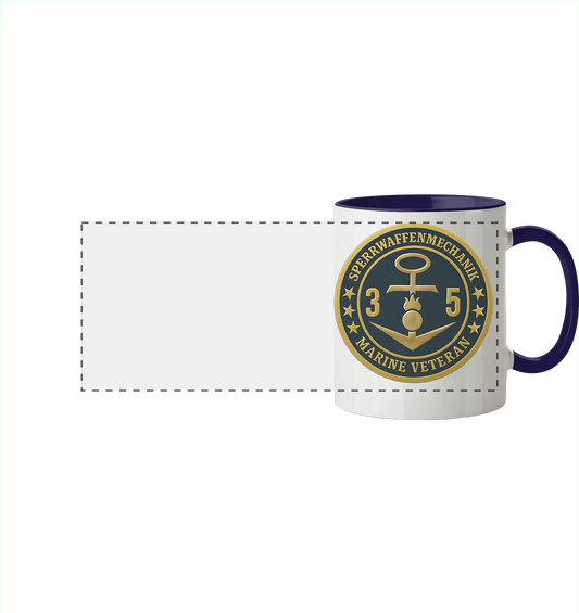 Marine Veteran 35er SPERRWAFFENMECHANIK - Metalleffekt  - Panorama Tasse zweifarbig