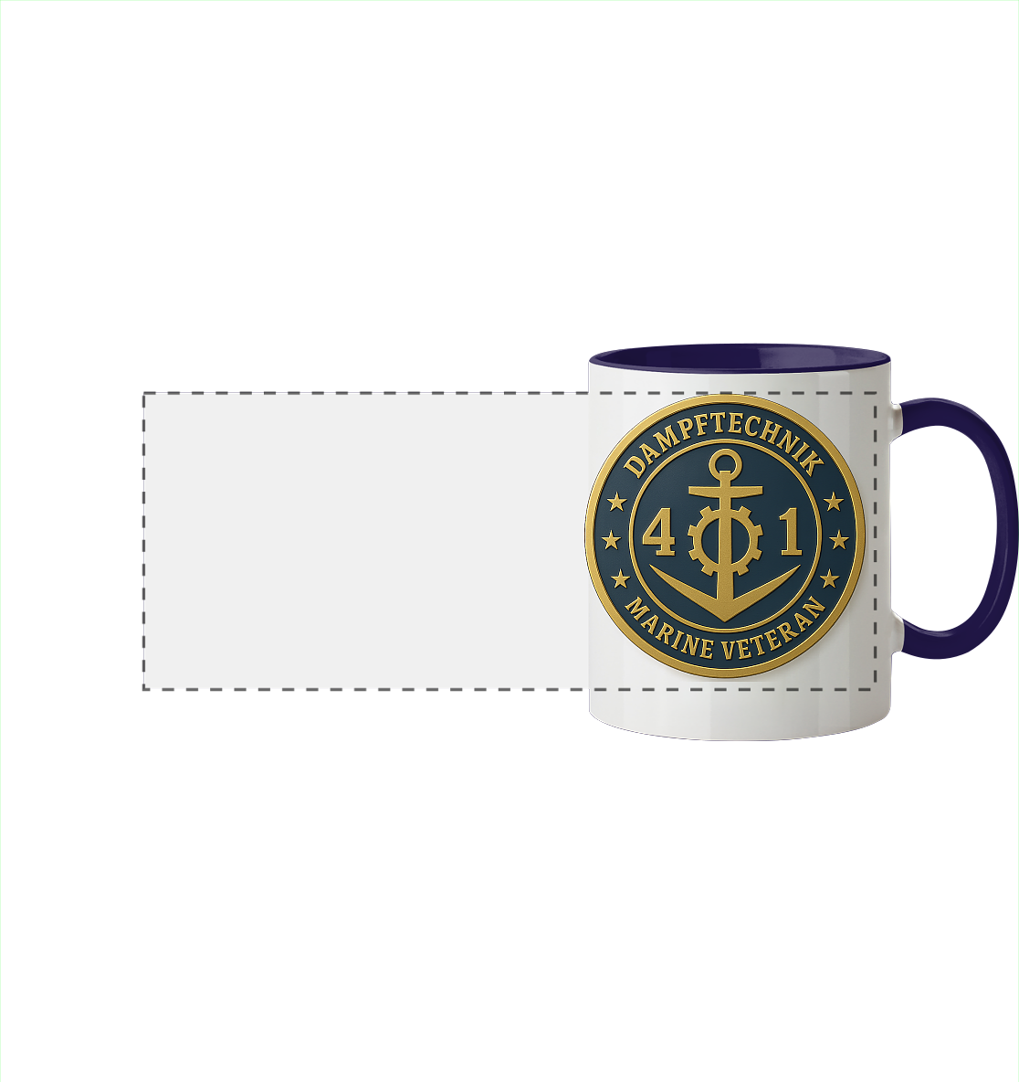 Marine Veteran 41er DAMPFTECHNIK - Metalleffekt - Panorama Tasse zweifarbig