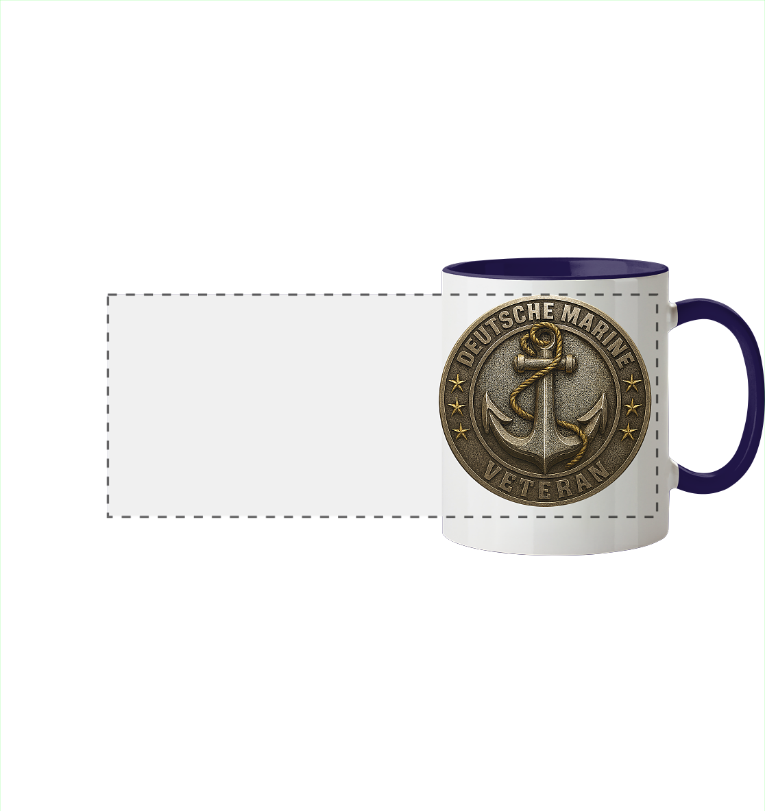 Deutsche Marine Veteran  - Metalleffekt  - Panorama Tasse zweifarbig