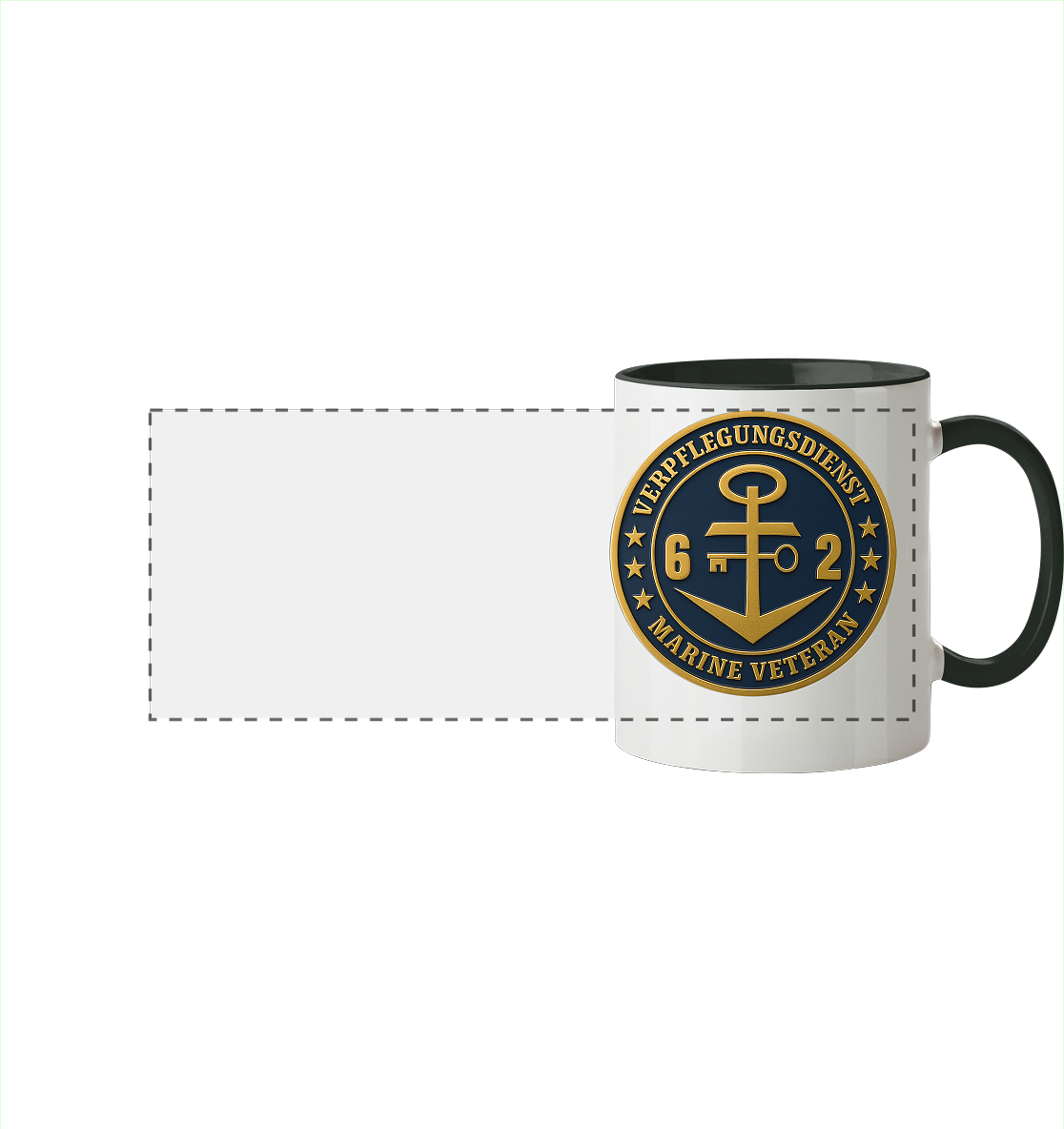 Marine Veteran 62er VERPFLEGUNGSDIENST - Metalleffekt  - Panorama Tasse zweifarbig
