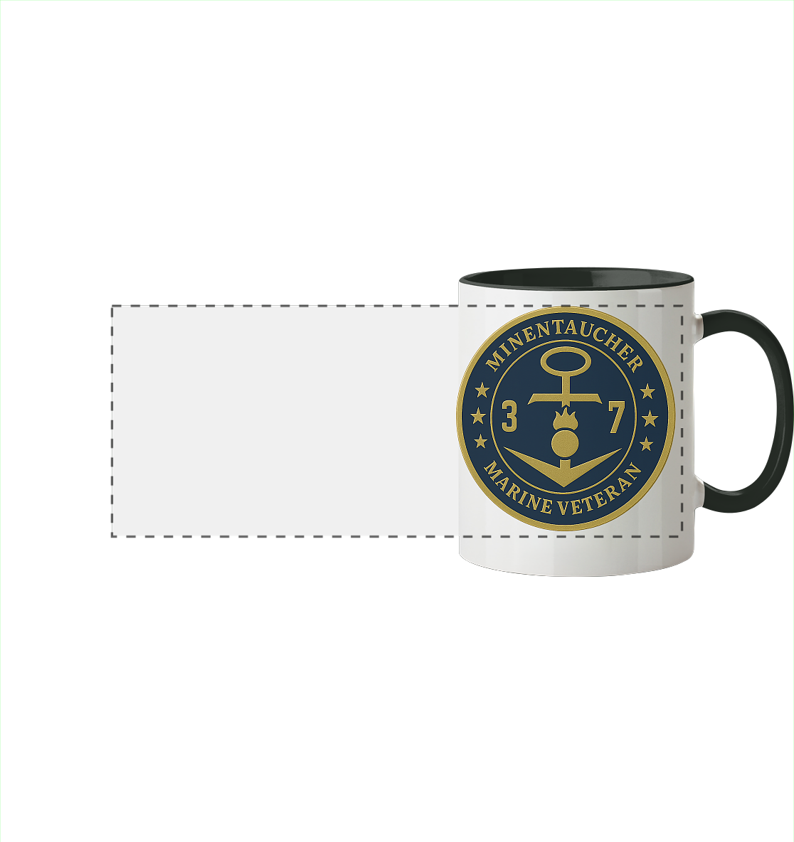 Marine Veteran 37er MINENTAUCHER - Metalleffekt - Panorama Tasse zweifarbig