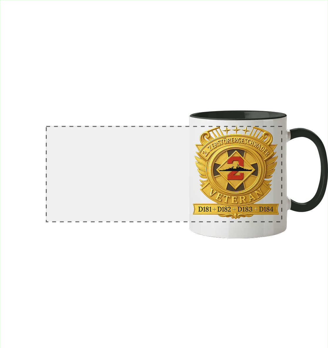 2. Zerstörergeschwader - Veteran - Panorama Tasse zweifarbig