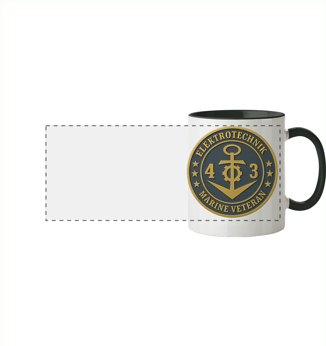 Marine Veteran 43er ELEKTROTECHNIK - Metalleffekt  - Panorama Tasse zweifarbig