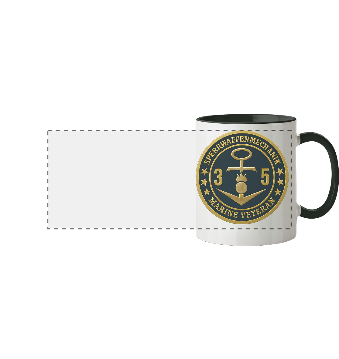 Marine Veteran 35er SPERRWAFFENMECHANIK - Metalleffekt  - Panorama Tasse zweifarbig